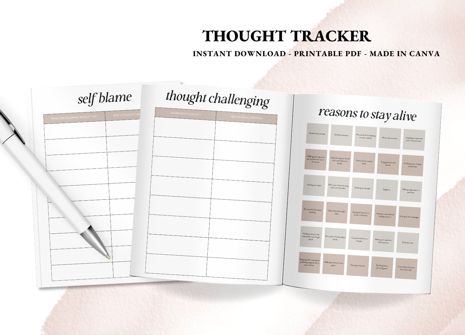 Depression Journal, Mental Health Journal, Self Help Journal, Printable ...