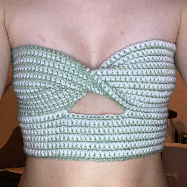 REVERSIBLE CROCHETED RUFFLE BOW TUBE TOP • custom colors