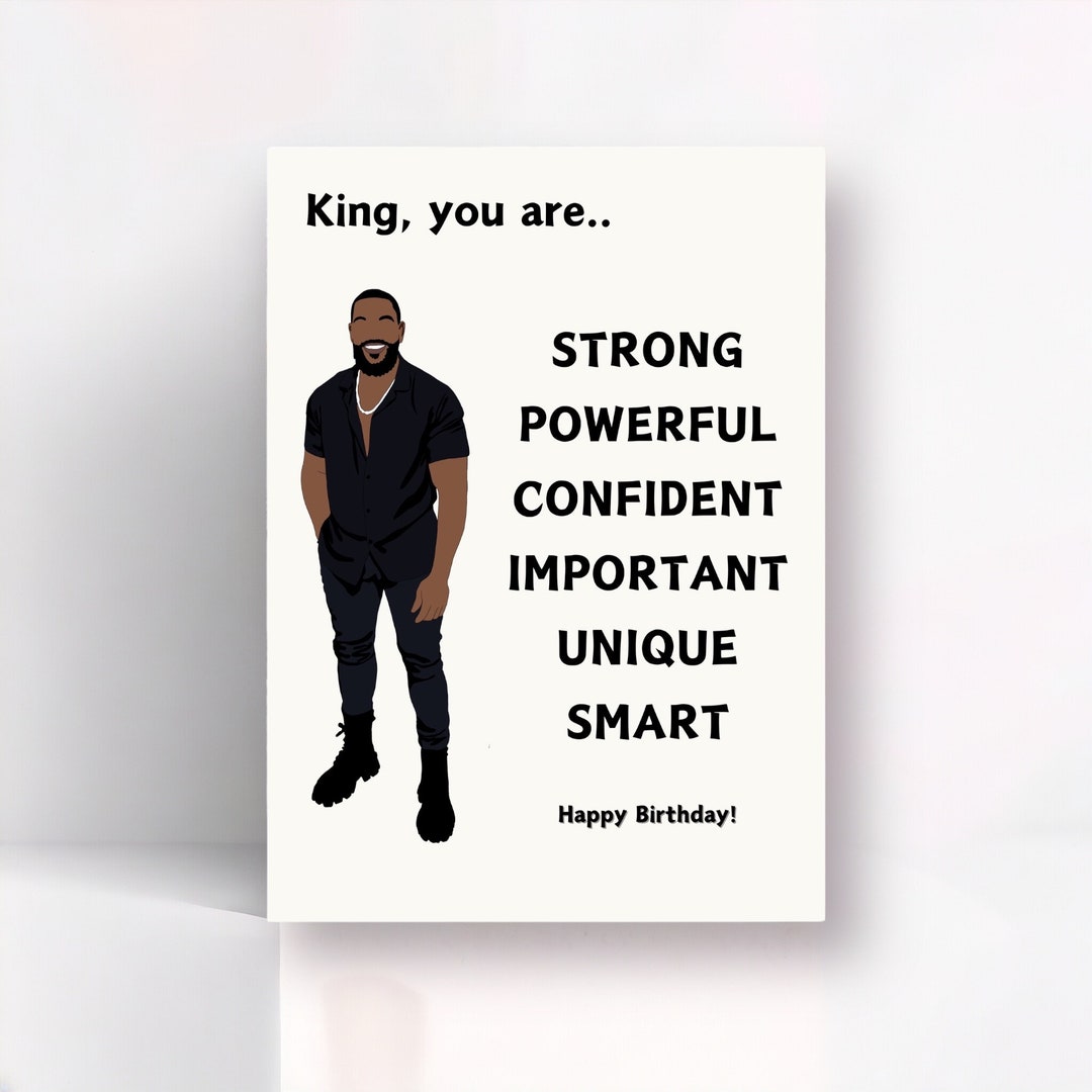 King Birthday Card Birthday Card for Men Birthday Cards for Black Men