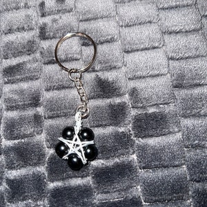 Black Obsidian Star Keychain, Protection Keychain