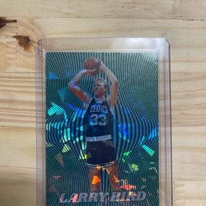 Tarjeta de baloncesto personalizada de Larry Bird, novedosa, con hielo agrietado verde, de los Boston Celtics, Larry Legend