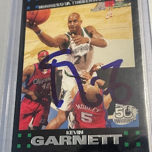 Kevin Garnett Carte de basket-ball dédicacée Timberwolves