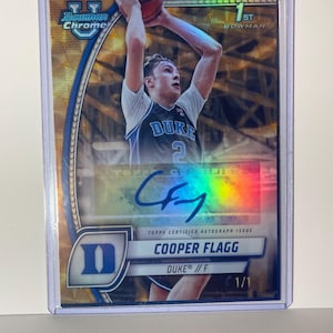 Cooper Flagg 5x7 Jumbo Refraktor 1/1 Custom Novelty Tribute Card duke Basketball