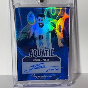 Lionel Messi Auto Leaf Aquatic signature series 1/1 soccer sports  (Novelty) (Reprint) card Facsimile