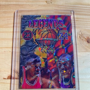 Carte personnalisée Michael Jordan Kobe Bryant Legends, étoile de basket-ball, carte personnalisée des lakers et des taureaux