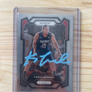 Kawhi Leonard Autogramm auf Karte Auto San Diego State Azteken Basketball Karte