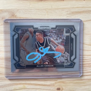 Autographe sur carte d'Allen Iverson, carte de basket-ball à variation automatique prizm