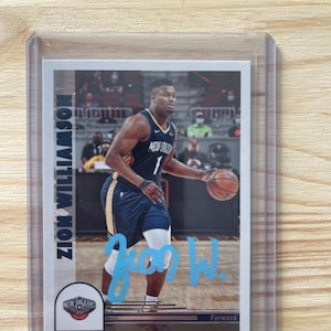 Zion Williamson Autografo su carta Auto New Orleans Pelicans carta da basket