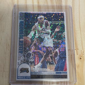 Carte holographique personnalisée cerceaux nba Allen Iverson, carte de basket-ball des Philadelphia 76ers