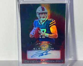Josh Allen 2024 Leaf Electrum (Facsimile Auto)Tie-Dye Buffalo Bills (Novelty Reprint) Card