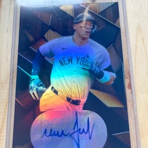 Aaron Judge facsimile custom novelty Jumbo 5x7 card refractor New York Yankees baseball card