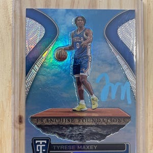 Tyrese Maxey Autogramm auf Karte Auto Philadelphia 76ers NBA Basketball Karte kommt mit COA