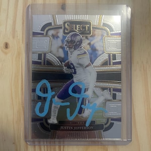 Justin Jefferson Autograph on card Auto Minnesota Vikings Football card