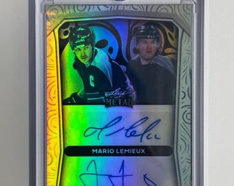 Mario Lemieux / Jaromir Jagr 2024 Leaf Metal Dual Auto (Facsímil) (Novedad) (Reimpresión)