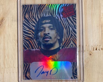 Jayden Daniels Custom novelty card facsimile rated rookie tiger stripe refractor Washington commanders football card