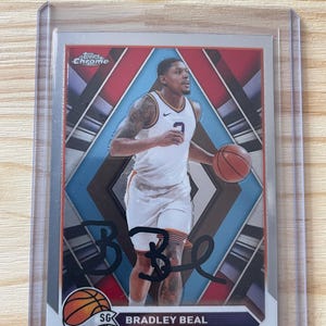 Bradley Beal handtekening op kaart Auto Phoenix Suns-basketbalkaart