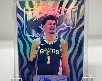 Victor Wembanyama Zebra print (Facsimile Auto) (custom novelty) kaboom refractor Spurs basketball card