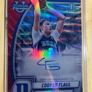 Cooper Flagg Custom Novelty jumbo 5x7 refractor Auto basketball card Duke university