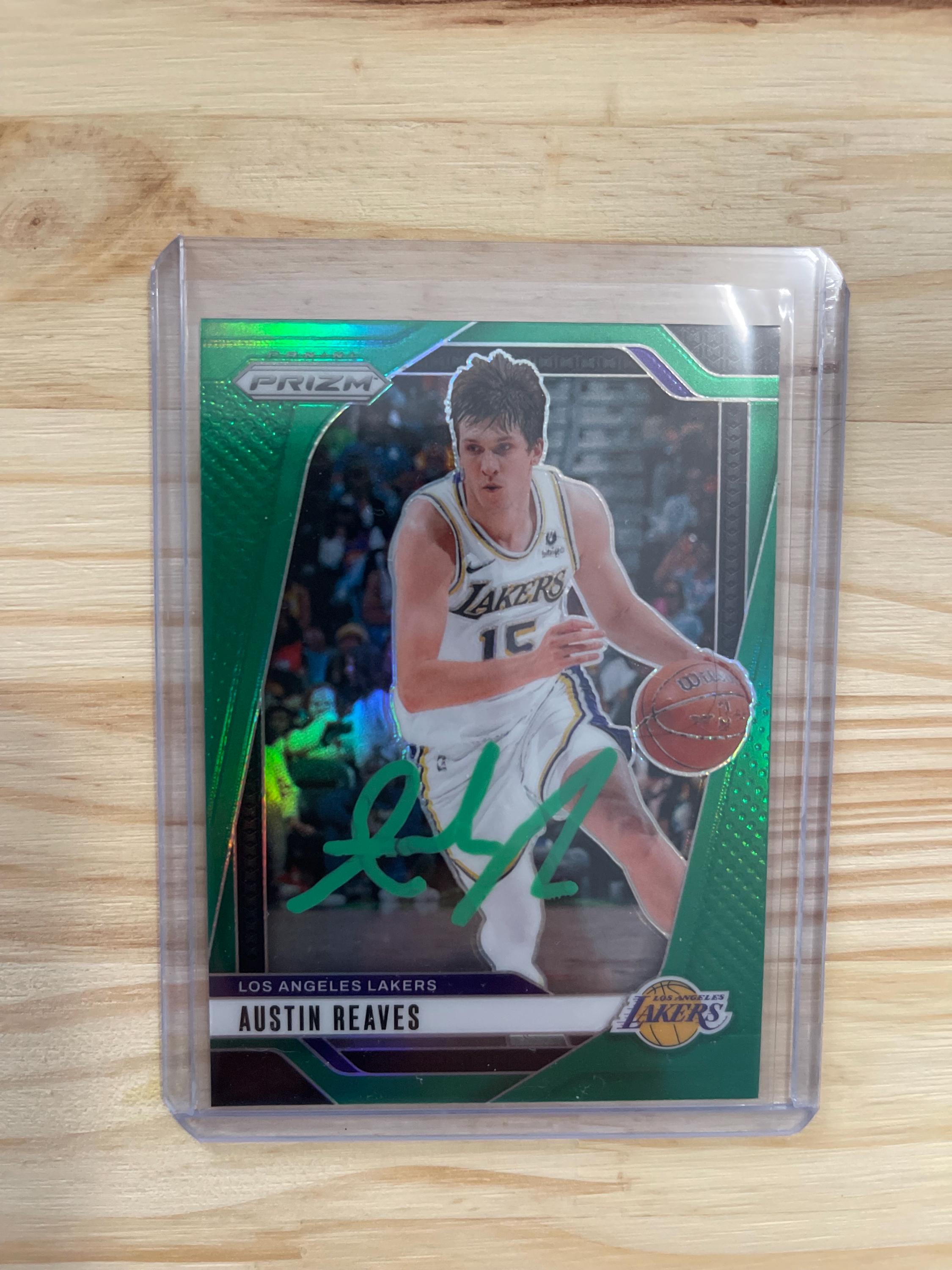 Austin Reaves Autograph on card Auto Green prizm lakers basketball card & comes with COA
