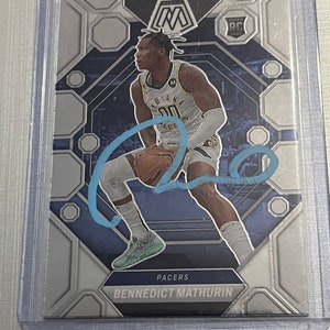 Bennedict Mathurin Autogramm Rookie Basketball Karte Indiana Pacers Mosaic