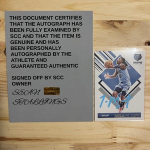 Autógrafo de Ja Morant en tarjeta Tarjeta de baloncesto de los Memphis Grizzlies con certificado de autenticidad