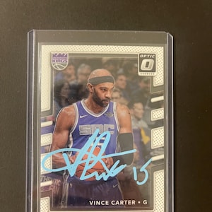 Vince Carter Autografo su carta Sacramento Kings Carta da basket