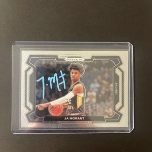 Ja Morant Autogramm auf Karte Auto Murray State Racers Basketball Karte