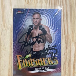 Autógrafo de Justin Gaethje en la tarjeta Auto topps mejores tarjetas de ufc mma