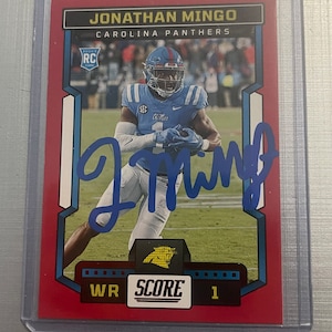 Jonathan Mingo Autograph no cartão Pontuação Red Rookie Auto Football card