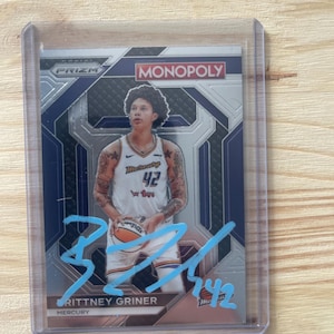 Autographe de Brittney Griner sur carte, carte de basket-ball WNBA au mercure