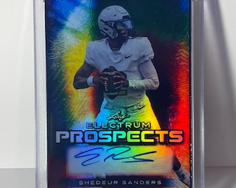 Shedeur Sanders 2024 Leaf Electrum prospectos Tye Dye 3/8 (Tarjeta personalizada) (Novedad) (Reimpresión) (Facsímil automático)