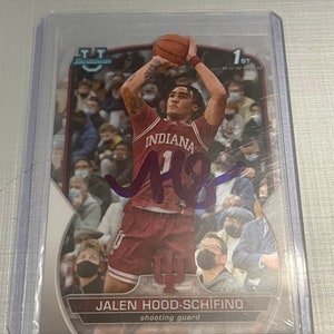 Jalen Hood Schifino signierte College Basketball Karte Indiana