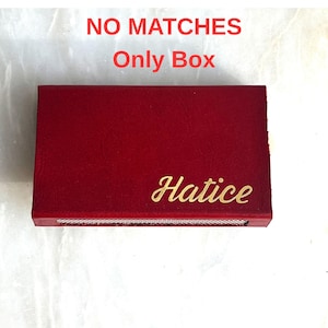 Handcrafted Red Leather Matchbox, Personalized Holder, Refillable Decor (No Matches)