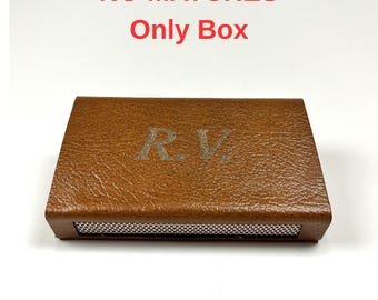 Caja de cerillas de cuero hecha a mano, regalo personalizado, SIN CERILLAS, regalo para papá