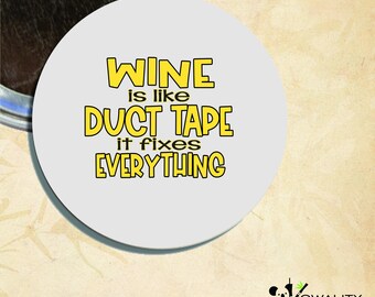 Botón con alfiler de cinta adhesiva para vino