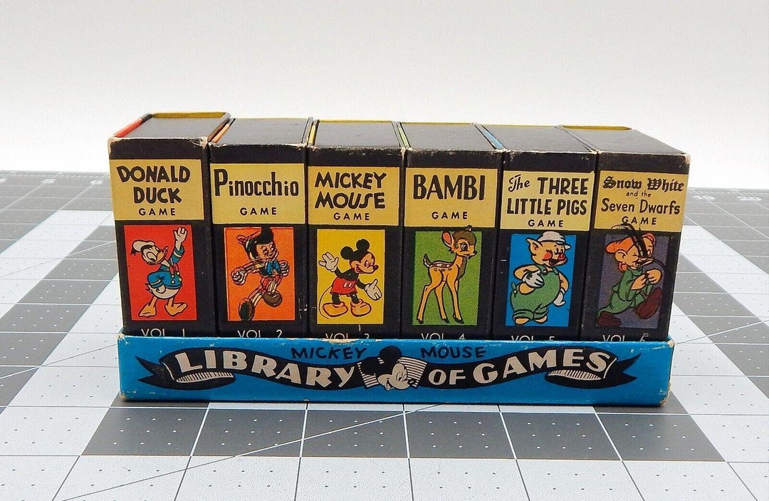 Vintage Mickey Mouse Card Games Library, Set of 6 - Etsy Israel