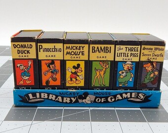 Disneyana Vintage Rare 1946 MICKEY MOUSE LIBRARY Set of Games 6