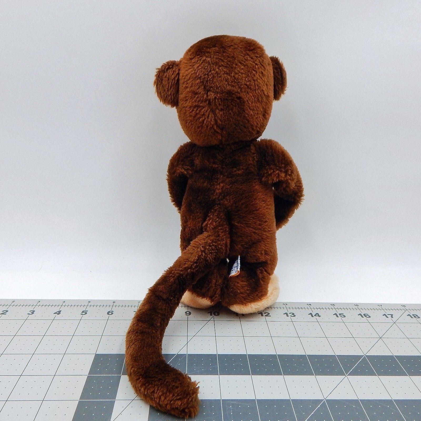 R. Dakin 1975 Monkey Hugging Plush Boy Dark Brown Beige Hands Feet