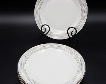 Tirschenreuth, Baviera, Conjunto de 4 Pratos de Salada Elgin, Alemanha, 19 cm (7-1/2 polegadas), Prata