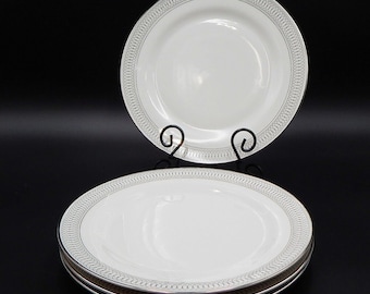 Tirschenreuth, Baviera, Conjunto de 4 Pratos de Jantar Elgin, Alemanha, 25 cm, Prata