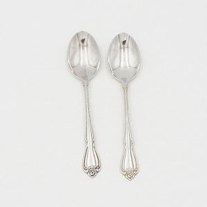 Oneida 1881 Rogers Arbor Rose True Rose Dinner Spoon Stainless Flatware S/2