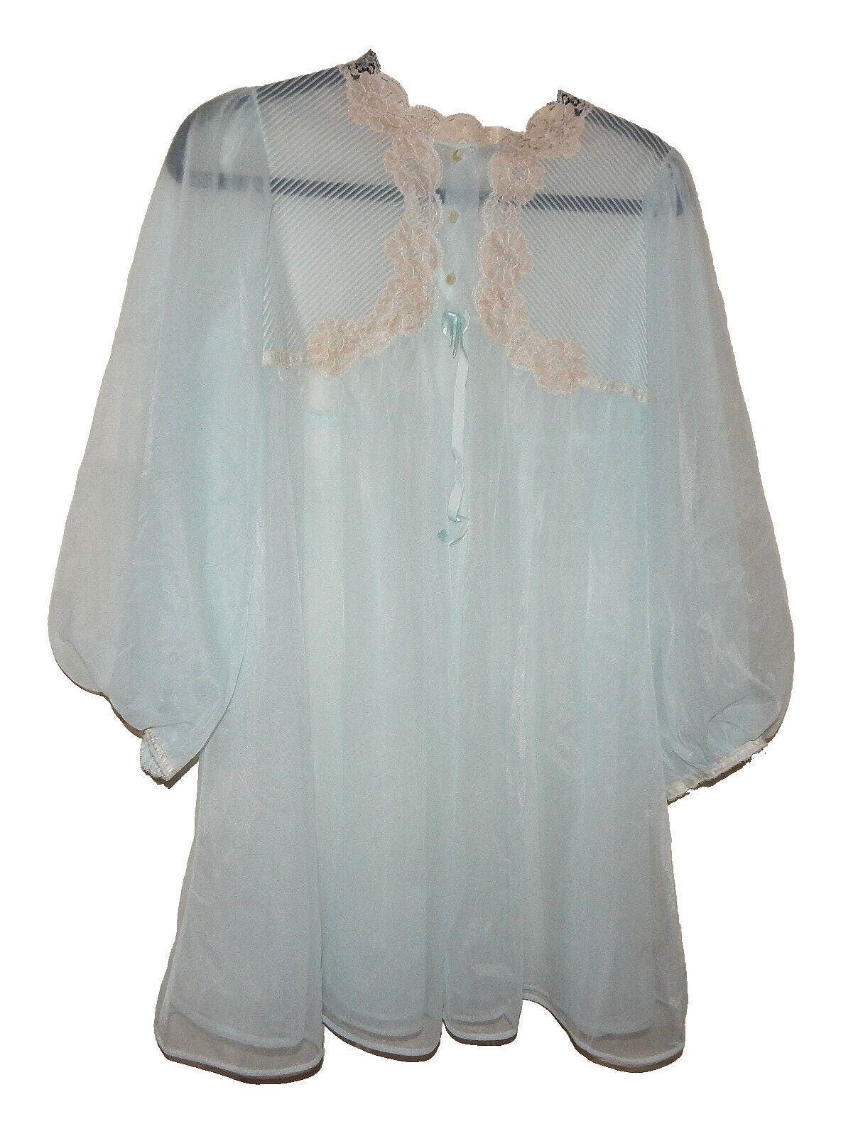 GOSSARD ARTEMIS シースルールームウェア Vintage Gossard Artemis Chiffon Sheer Long Nightgown Robe