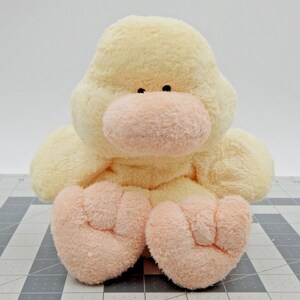 Ty Pluffies PUDDLES Duck 10 In Floppy Plush Bean Bag Toy 2002 Terry Cloth Stuff