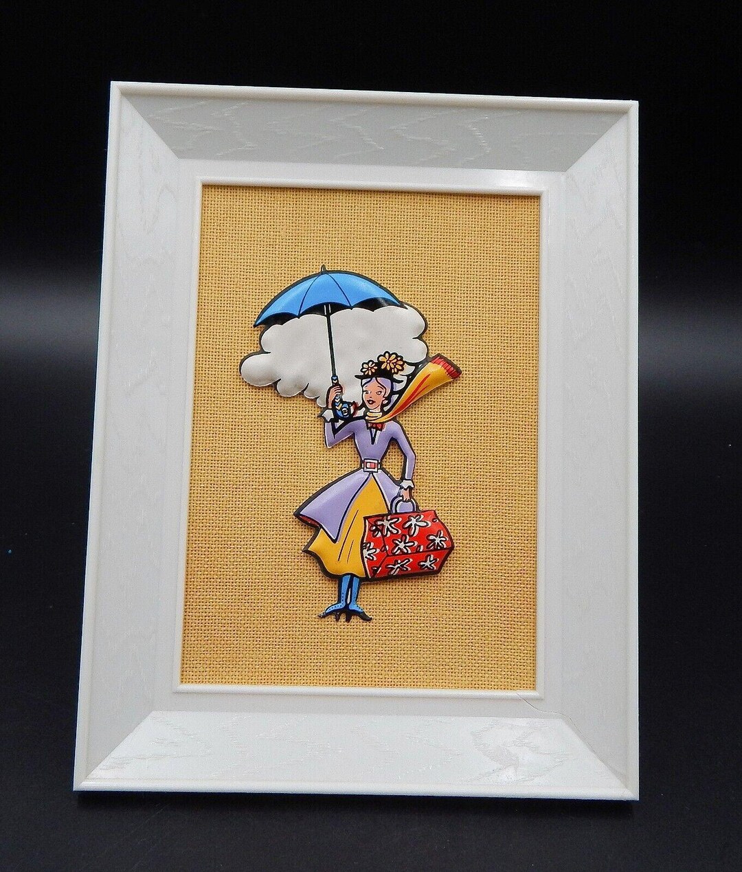 Walt Disney Puffy Mary Poppins 2-D Wall Art Picture Frame 1960s