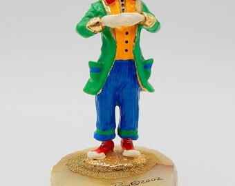Ron Lee Collection ピエロと犬の置物、大理石 生産番号入限定品 ロン・リー作 金メッキの犬の彫刻（大理石台座） - Etsy 日本