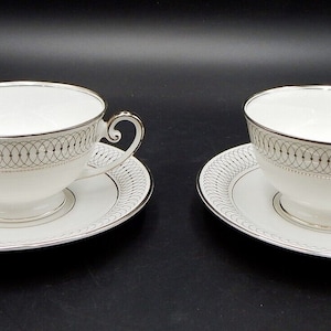 Tirschenreuth Bavaria The Elgin Teacup And Saucer Germany Silver Set/2