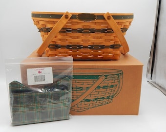 Longaberger 1996 Kolekcja Tradycji Koszyk Społecznościowy z Ochronnym Pudełkiem