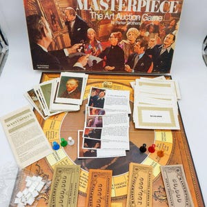 Masterpiece Art Auction Board Game Parker Brothers 1970 Vintage Artwork