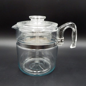 Pyrex Glas 9 Tassen Kaffeekanne Flameware Perkolator Komplett # 7759-B