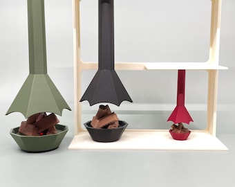 Caminetto galleggiante - Miniature per case delle bambole a LED in stile Mid-Century Modern